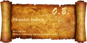 Okenka Bence névjegykártya